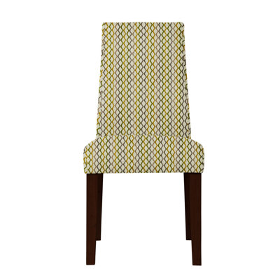 Haddonfield Lattice Parsons Chair Upholstery: Beige/Blue