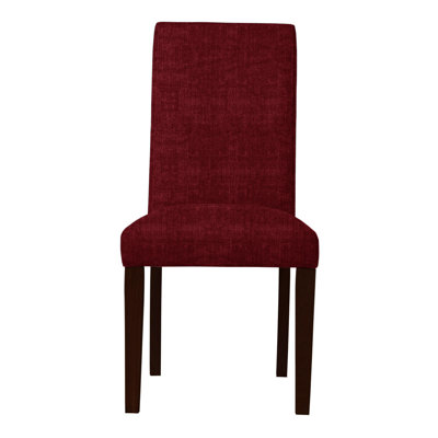 Beachwood Solid Back Parsons Chair (Set of 2) Upholstery: Red