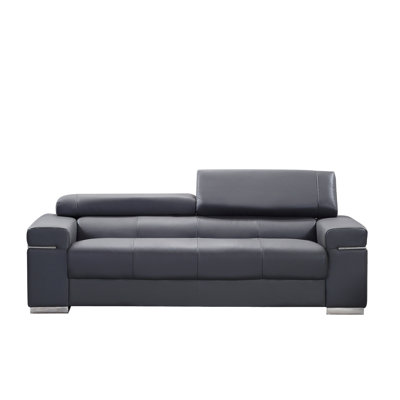 J&M Furniture 17655111-L-BK Soho Leather Loveseat