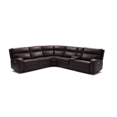 Latitude Run LDER1118 Arty 6 Piece Motion Leather Reclining Sectional Upholstery