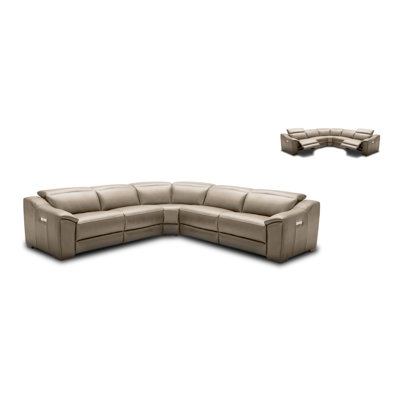 Orren Ellis ORNE3862 Ozzy Motion Leather Modular Sectional Upholstery
