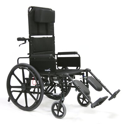 Lightweight Reclining Wheelchair Seat Size: 51 H x 27 W x 37 D image