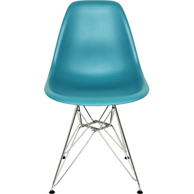 The Mid Century Eiffel Side Chair Upholstery: Navy Green