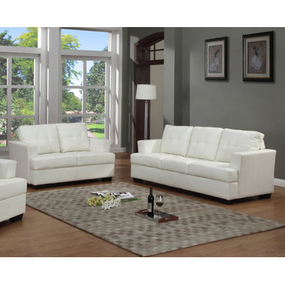 Beverly Fine Furniture F15-WT-2PC Cecilia Sofa and Loveseat Set Upholstery