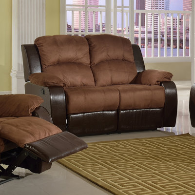 Beverly Fine Furniture SF1003-L Pamela Microsuede Reclining Loveseat