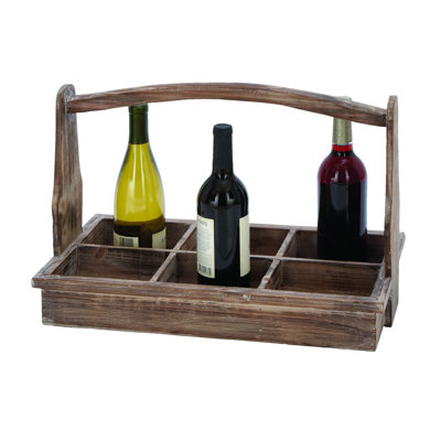 Wood 6 Bottle Tabletop Wine Bottle Rack