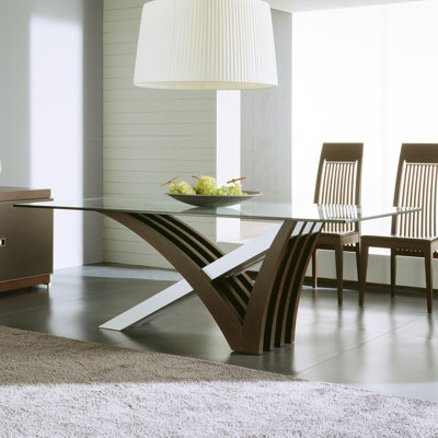 Interni Dining Table Table Top Finish: Clear Glass