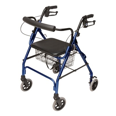 Walkabout Lite Four-Wheel Rollator Color: Royal Blue image