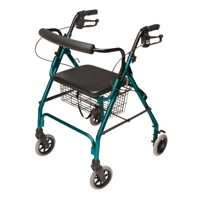 Walkabout Lite Four-Wheel Rollator Color: Teal Green image