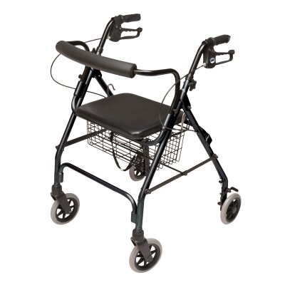 Walkabout Lite Four-Wheel Rollator Color: Black image