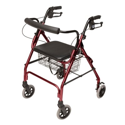Walkabout Lite Four-Wheel Rollator Color: Burgundy image