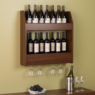 Chancey 24 Bottle Wall Mounted Wine Rack Finish: Warm Cherry