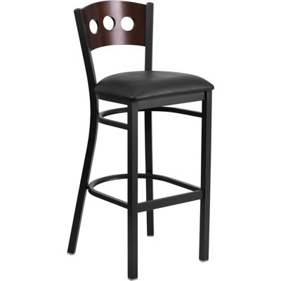 Barker 32 inch Bar Stool (Set of 2) Upholstery: Black