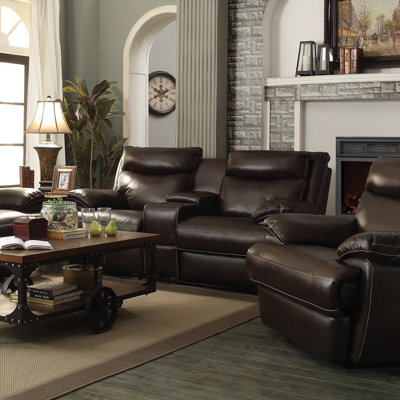 Red Barrel Studio RDBL1902 Hughes Leather Reclining Loveseat