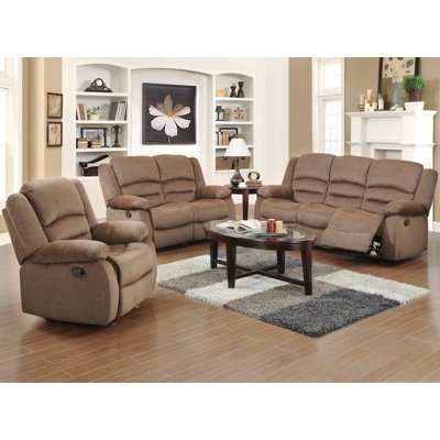 Red Barrel Studio RDBL5219 Maxine 3 Piece Recliner Sofa Set Upholstery