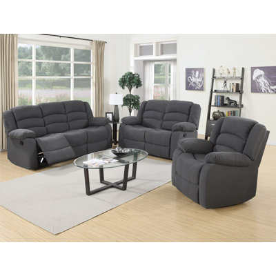 Red Barrel Studio RDBL5220 Mayflower 3 Piece Recliner Sofa Set Upholstery