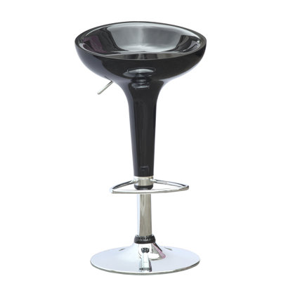 Razzle Adjustable Height Bar Stool (Set of 2) Upholstery: Black