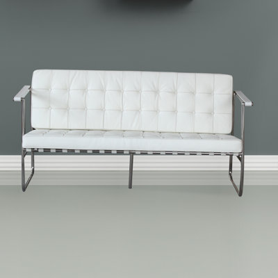 FMI9249white FLNE1216 Fine Mod Imports Celona Leather Sofa