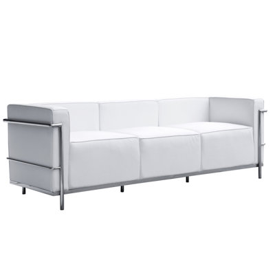 FMI2204-white FLNE1333 Fine Mod Imports Grand Lc3 Leather Sofa