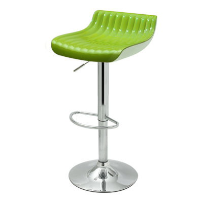 Adjustable Height Swivel Bar Stool Upholstery: Green
