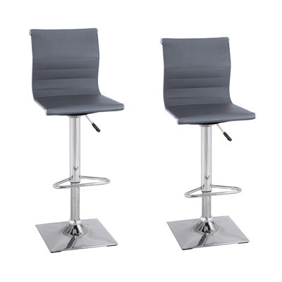 Adjustable Height Swivel Bar Stool Upholstery: Dark Gray