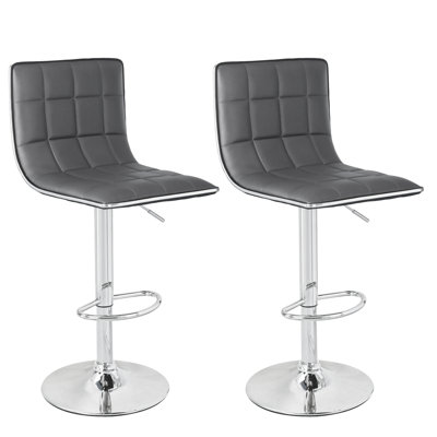 Adjustable Height Swivel Bar Stool Upholstery: Gray