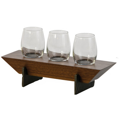 Lenhardt 4 Piece Tabletop Wine Glass Rack Finish: Walnut