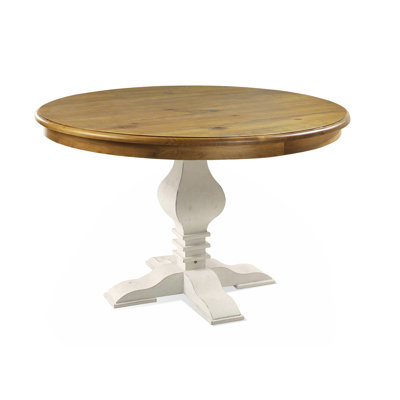 Tower Dining Table Top Finish: Oak, Base Finish: White