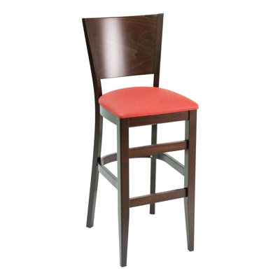 CON Series 30 inch Bar Stool Upholstery: American Beauty Red, Base Finish: Cherry