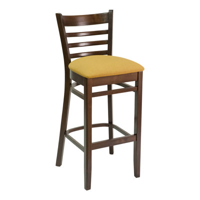FLS Series 30 inch Bar Stool Upholstery: American Beauty Red, Base Finish: Natural