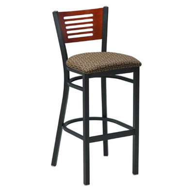 30.5 inch Bar Stool Finish: Cherry, Upholstery: Hunter Green