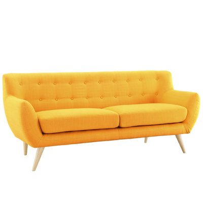 CAP15-2S-YELL MHUS1047 Madison Home USA Mid-Century Loveseat Upholstry