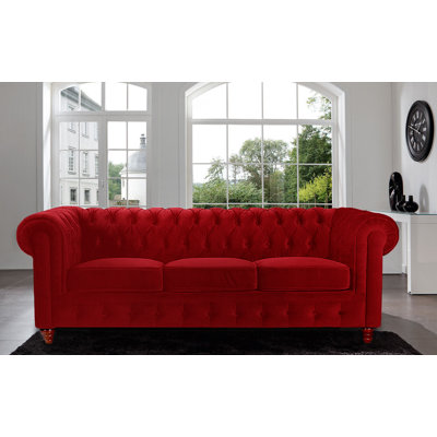 CAP12VV-3PC-RED MHUS1053 Madison Home USA Chesterfield Sofa