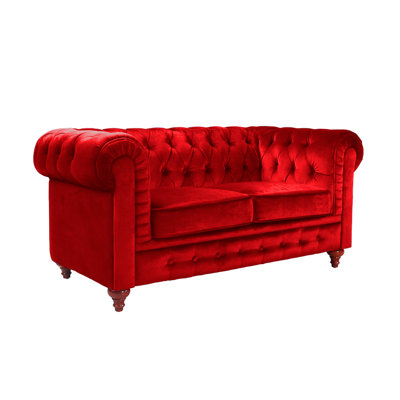 CAP12VV-2S-RED MHUS1054 Madison Home USA Chesterfield Loveseat