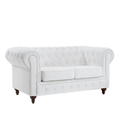 CAP12-BD-2S-WH MHUS1056 Madison Home USA Leather Loveseat