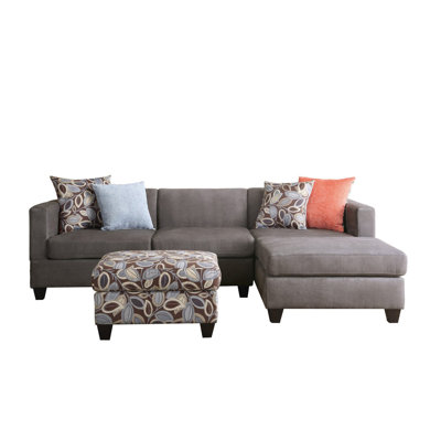 Madison Home USA 3PC-SEC-FLORAL Reversible Chaise Sectional