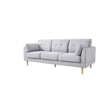 Madison Home USA EXP67-LGR Mid Century Modern Ultra Plush Linen Fabric Sofa Finish