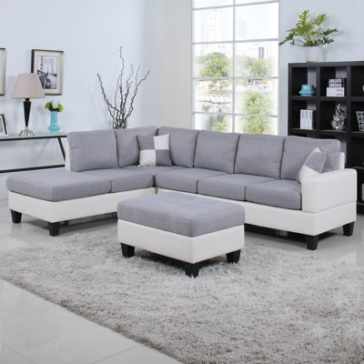 Madison Home USA EXP08-FB-WH/LGR Reversible Chaise Sectional Upholstery