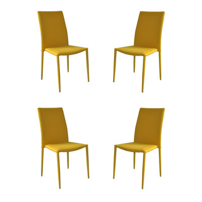 Modern Casual Parsons Chair Upholstery: Yellow