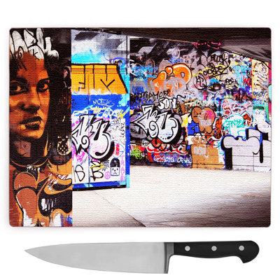 South Bank London Graffiti Wall Art Large Chopping Board South Bank London Graffiti Wall Art Large Chopping Board
