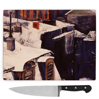 Gustave Caillebotte Rooftops in the Snow Large Chopping Board Gustave Caillebotte Rooftops in the Snow Large Chopping Board
