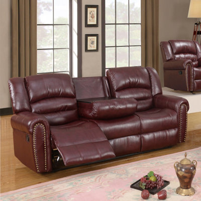 686-S MRUS1053 Meridian Furniture USA Nailhead Reclining Sofa
