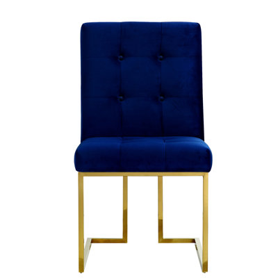 Edgewood Velvet Parsons Chair Upholstery: Navy
