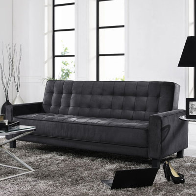 LifeStyle Solutions SC-MRS-S3M25-BK Montrose Convertible Sofa