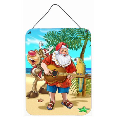 Beach Christmas Santa Claus Island Time Graphic Art Plaque