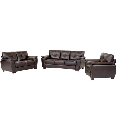 Darby Home Co DBHC4723 27006282 Curran 3 Piece Leather Living Room Set