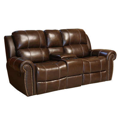 Darby Home Co DBHC4889 27052254 Reclining Leather Loveseat
