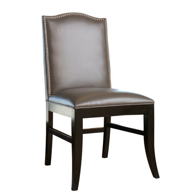Liston Side Chair Upholstery Grey Leather