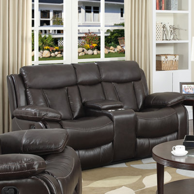 Darby Home Co DBHC2107 25715401 Power Leather Reclining Loveseat
