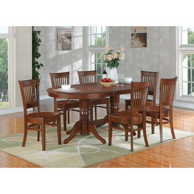 Rockdale 7 Piece Dining Set Finish: Espresso, Upholstery: Wood Seat